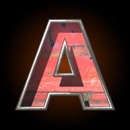 Vector old metal letter a