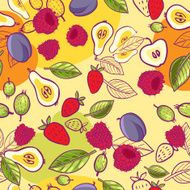 seamless texture with berries and fruits