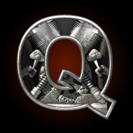 vector figure q with engine inside