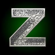 Vector silver cutted figure z