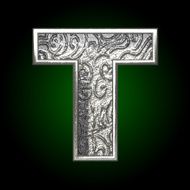 Vector silver cutted figure t