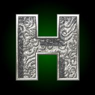 Vector silver cutted figure h