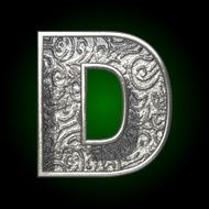Vector silver cutted figure d