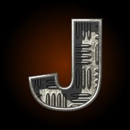 vector metal construction figure j