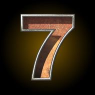 Vector old metal letter 7 N2