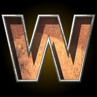 Vector old metal letter w N2