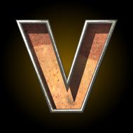 Vector old metal letter v