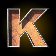 Vector old metal letter k N2