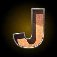 Vector old metal letter j
