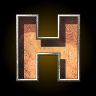 Vector old metal letter h