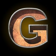 Vector old metal letter g