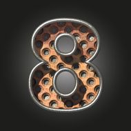 Vector old metal letter 8 N3