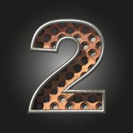 Vector old metal letter 2
