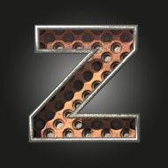 Vector old metal letter z N2