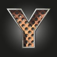 Vector old metal letter y N3