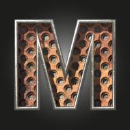 Vector old metal letter m