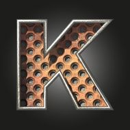 Vector old metal letter k N3