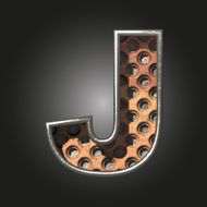 Vector old metal letter j N2