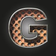 Vector old metal letter g N2