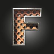 Vector old metal letter f N2