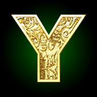 Vector golden cutted figure y