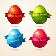 Vector colorful eggs with ribbons and place for your text