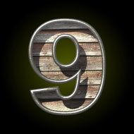 Vector wooden cutted figure 9