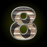 Vector wooden cutted figure 8