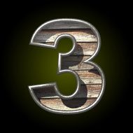 Vector wooden cutted figure 3