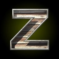 Vector wooden cutted figure z