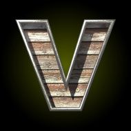 Vector wooden cutted figure v