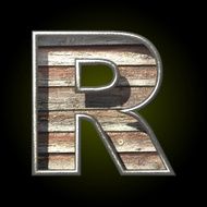 Vector wooden cutted figure r