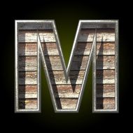 Vector wooden cutted figure m