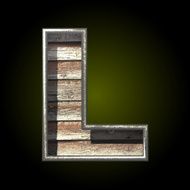 Vector wooden cutted figure l