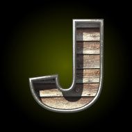 Vector wooden cutted figure j