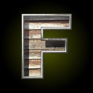 Vector wooden cutted figure f