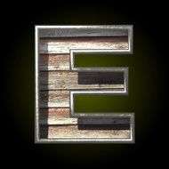 Vector wooden cutted figure e