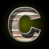 Vector wooden cutted figure c