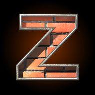 Vector brick cutted figure z