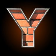 Vector brick cutted figure y