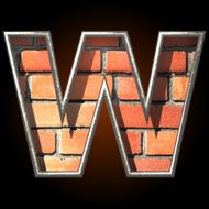 Vector brick cutted figure w