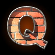 Vector brick cutted figure q