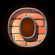 Vector brick cutted figure o