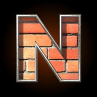 Vector brick cutted figure n