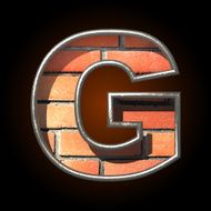 Vector brick cutted figure g