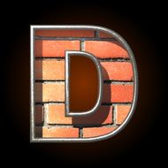 Vector brick cutted figure d