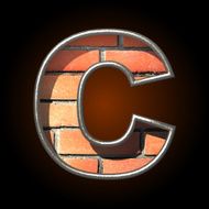 Vector brick cutted figure c
