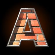 Vector brick cutted figure a