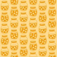 Bright seamless pattern with the apricot jam jars