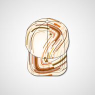 Abstract illustration on peaked cap N173